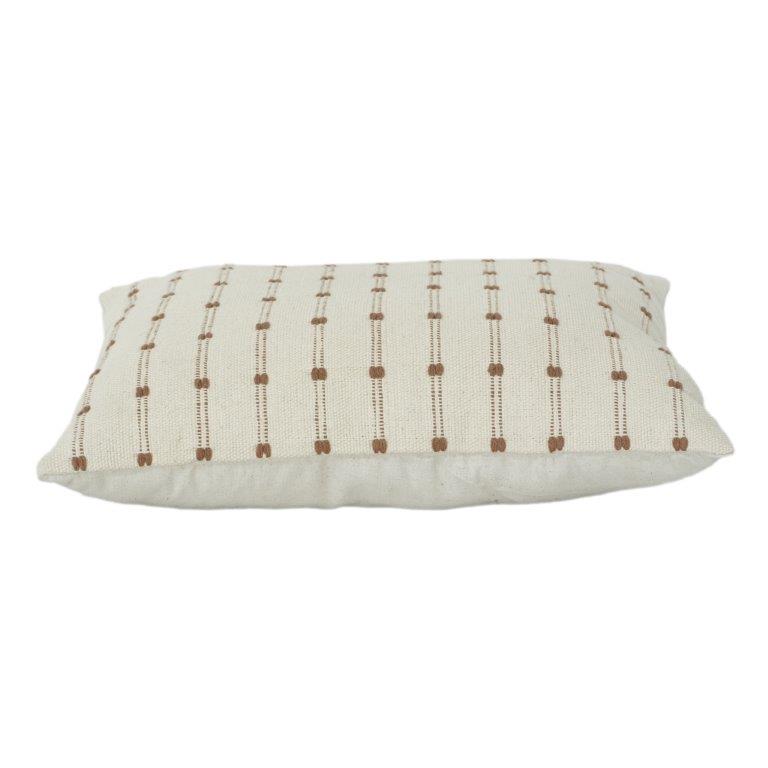 Textured Cotton Cushion Cover with Woven Dotted Stripe Pattern – 35 x 50 cm | Minimal Neutral Decorative Pillow Cover