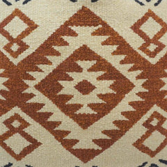 Handmade Aztec Embroidered Cotton Cushion Cover | 45x45 cm Boho Geometric Pillow Cover | Tribal Decorative Cushion