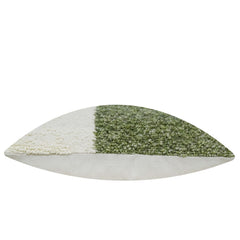 Handwoven Olive Green & Ivory Textured Cushion Cover – 45 x 45 cm | Modern Two-Tone Accent Pillow Cover