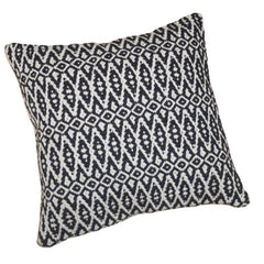 Hadmaddee Geometric Woven Cotton Cushion Cover 45x45 cm | Black & White Tribal Pattern Decorative Pillow Cover
