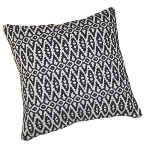 Hadmaddee Geometric Woven Cotton Cushion Cover 45x45 cm | Black & White Tribal Pattern Decorative Pillow Cover