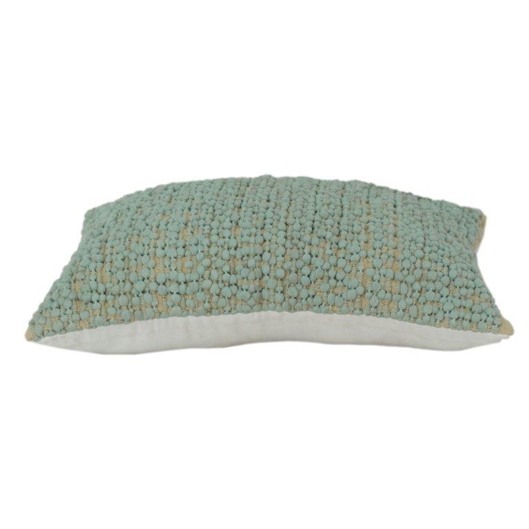 Textured Tufted Cotton Cushion Cover – Handwoven Bobble Design in Soft Sage (35 x 50 cm) - Bulk manufacturer & supplier from Panipat, India