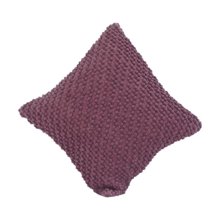 Texturierter weinroter Kissenbezug aus Baumwolle-Polyester | Handgefertigtes Blasen-Webdesign | 45x45 cm Zierkissenbezug - Bulk manufacturer & supplier from Panipat, India