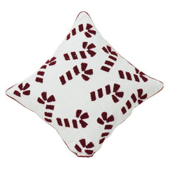 Handcrafted Burgundy Embroidered Cushion Cover on White Cotton | Modern Boho Accent Pillow 45x45 cm