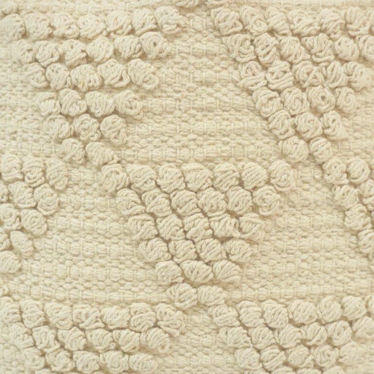 Handmade Textured Cotton Cushion Cover 45x45 cm | Boho Tufted Geometric Throw Pillow Cover | Cream Decorative Cushion - Bulk manufacturer & supplier from Panipat, India