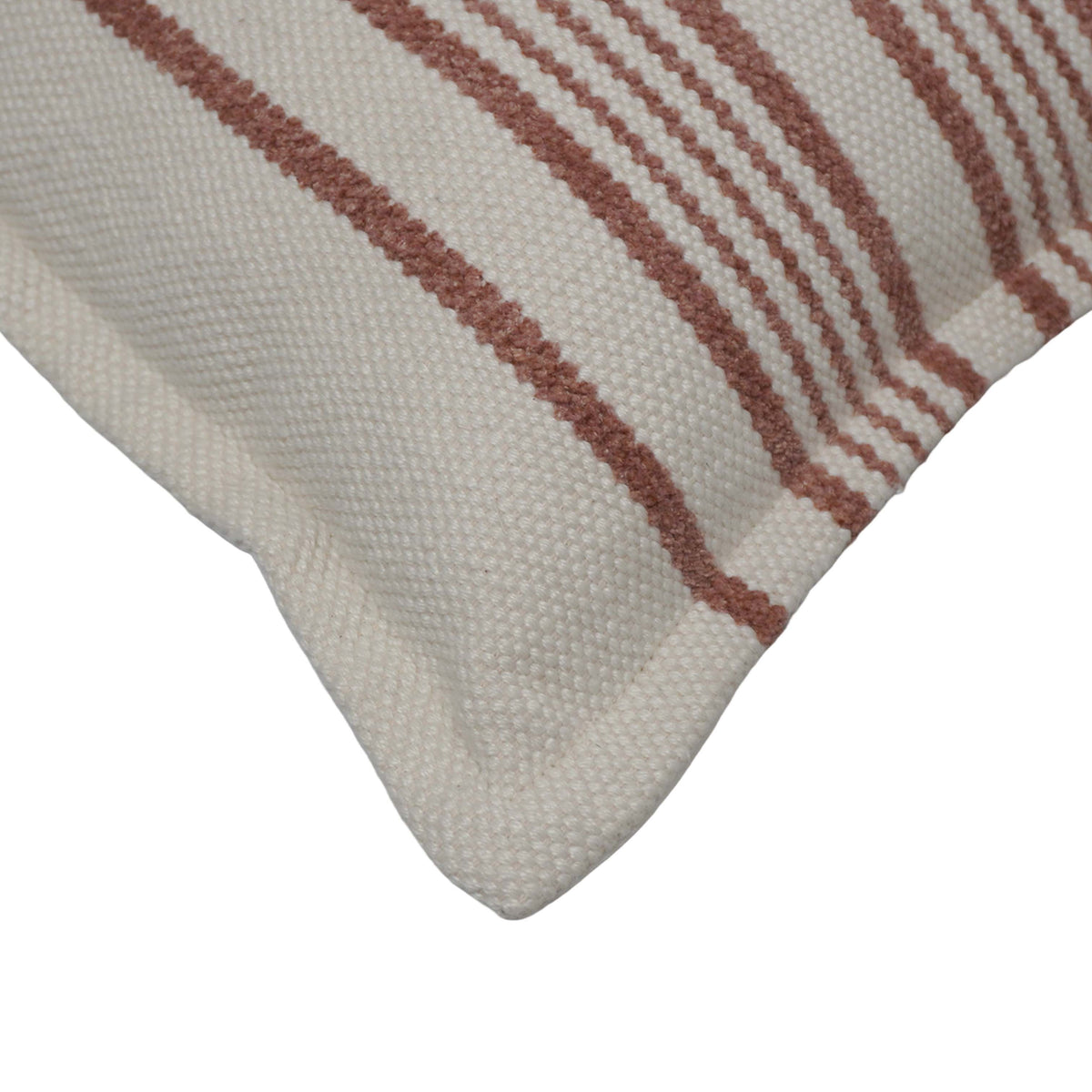 Handwoven Cotton Striped Cushion Cover 35x50 cm | Rustic Woven Lumbar Pillow Cover | Hidden Zip | Modern Farmhouse & Boho Home Décor - Bulk manufacturer & supplier from Panipat, India