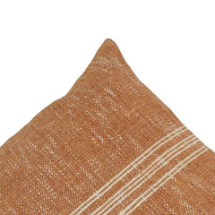Rustic Handwoven Cotton Cushion Cover with Stripe Detail – 45x45 cm | Boho Decorative Pillow Cover