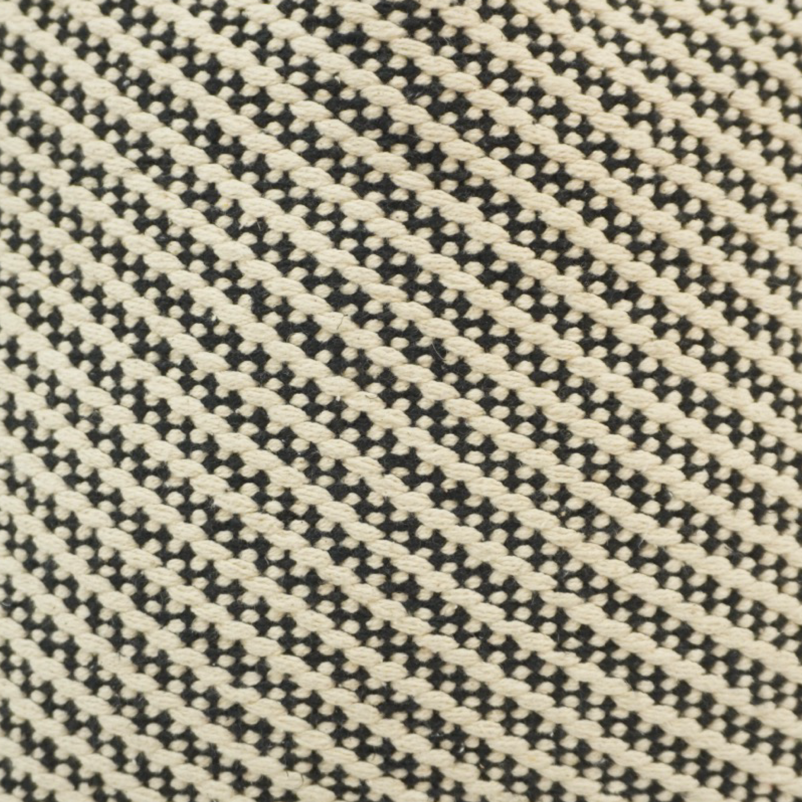 Handwoven Black & Ivory Cotton Cushion Cover | Geometric Woven Pattern | 45x45 cm