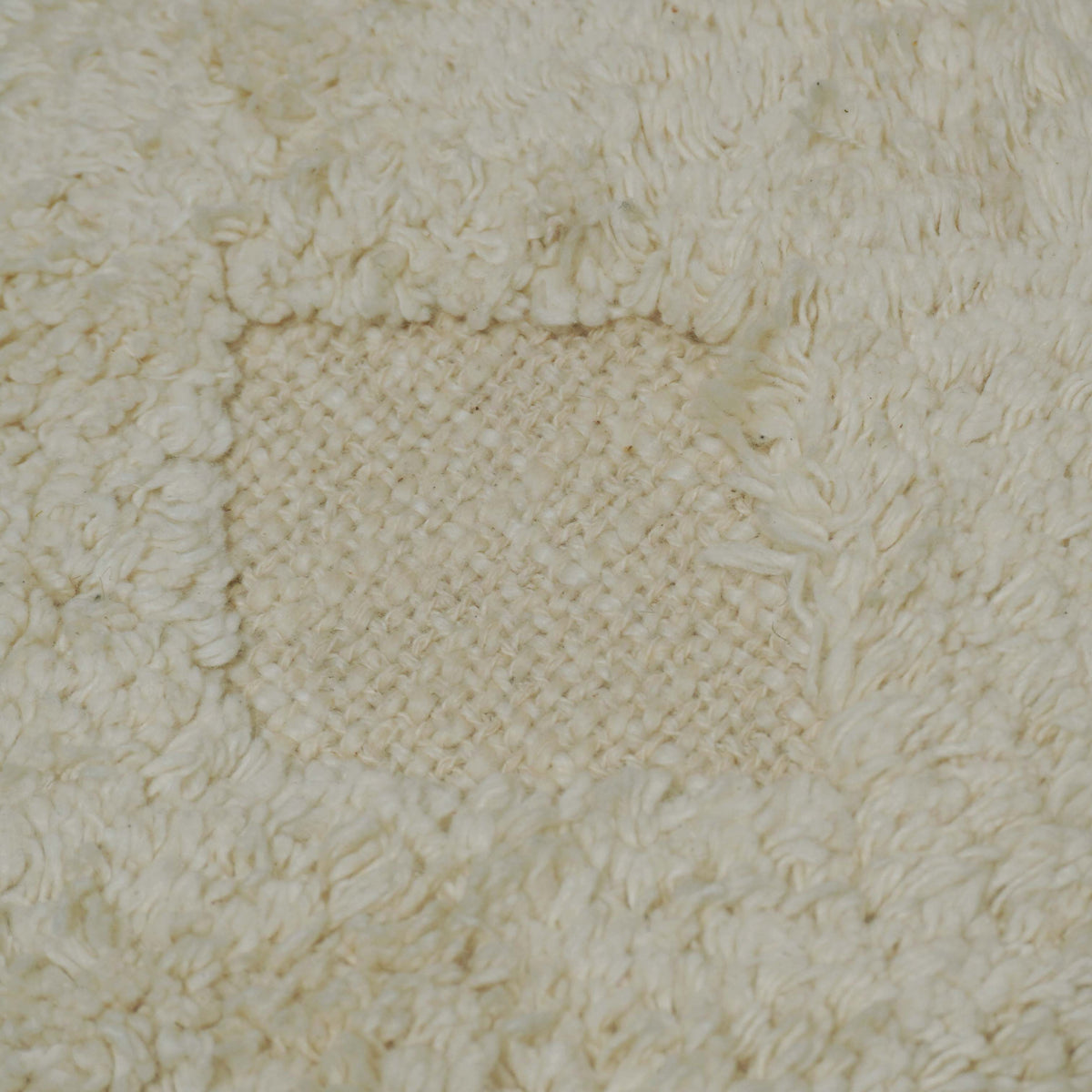 Tufted Cotton Cushion Cover 45x45 cm – Ivory Textured Abstract Pattern with Tassel Corners | Boho Decorative Cushion Cover
