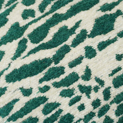 Green and ivory abstract jacquard cotton cushion cover 45x45 cm