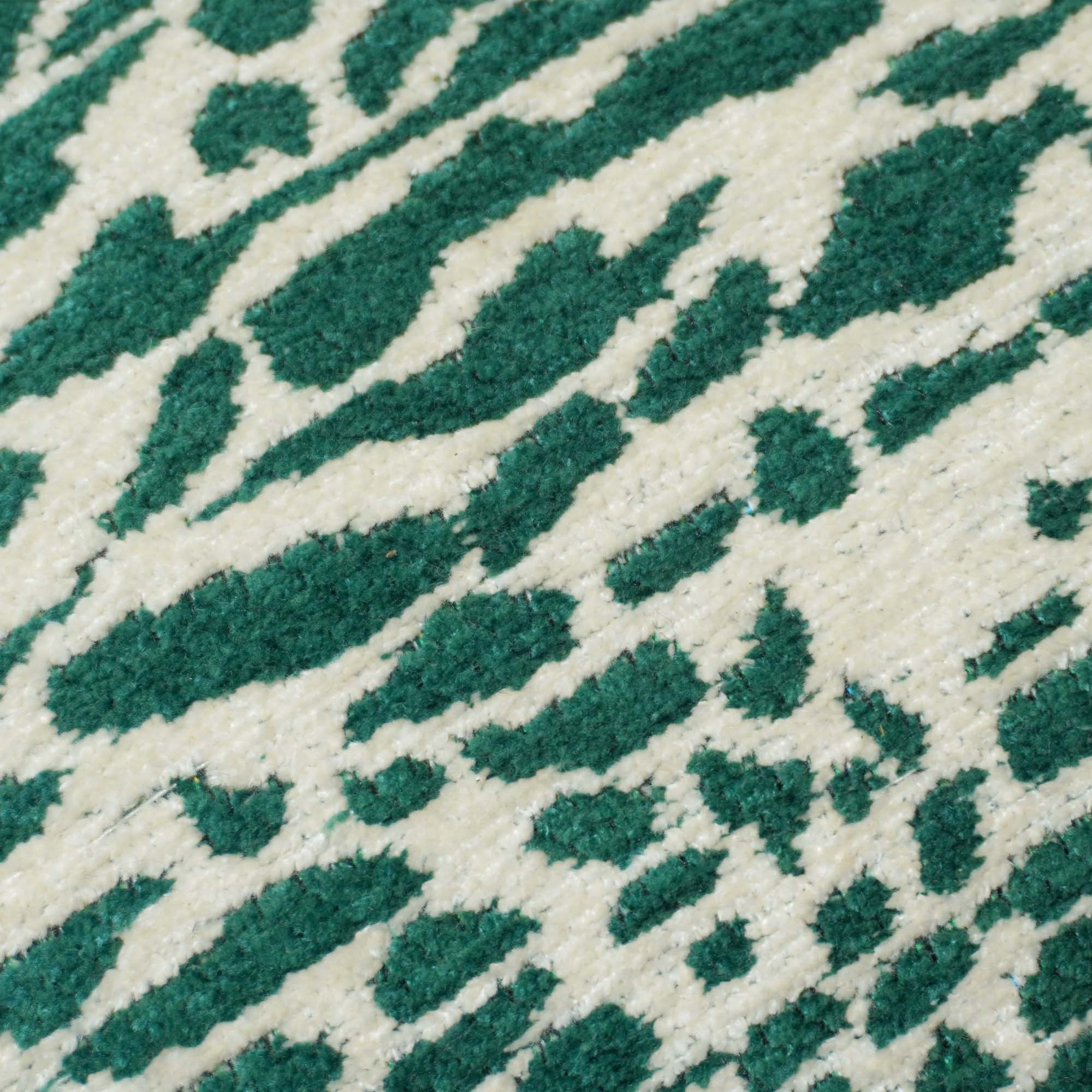 Handwoven Jacquard Cotton Cushion Cover 45x45 cm – Green & Ivory Abstract Pattern Decorative Throw Pillow Cover with Hidden Zipper | Modern Sofa & Living Room Cushion Cover