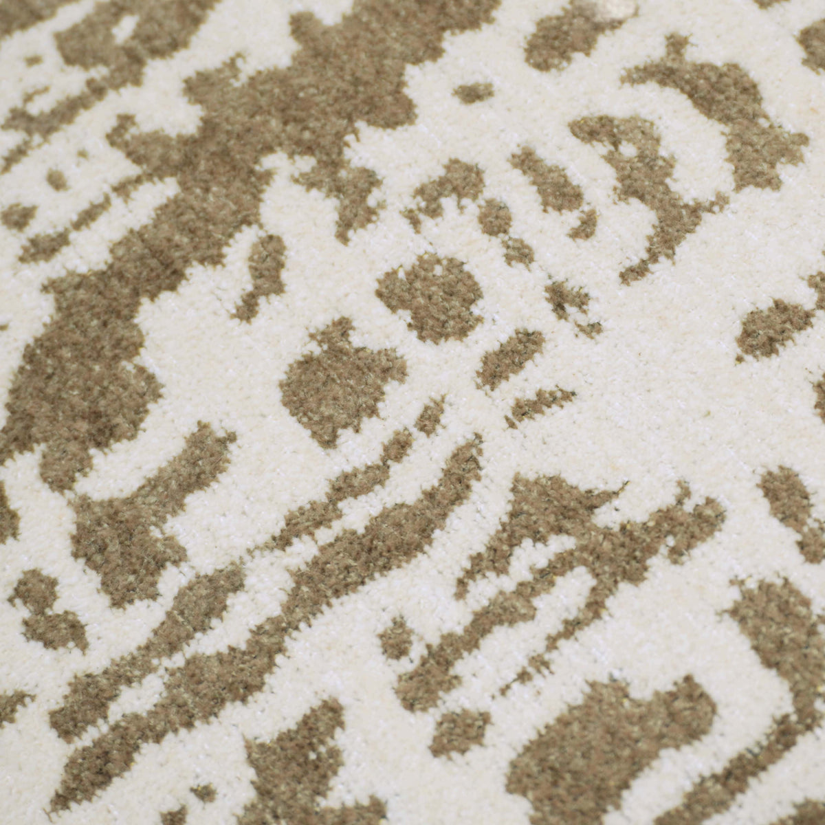 Ivory & Taupe Abstract Pattern Jacquard Cushion Cover – 45 x 45 cm