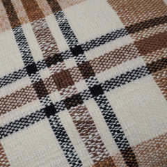 Handwoven Cotton Checkered Cushion Cover 45x45 cm | Woven Plaid Decorative Throw Pillow Cover | Soft Cotton Sofa & Bed Cushion Cover with Hidden Zipper