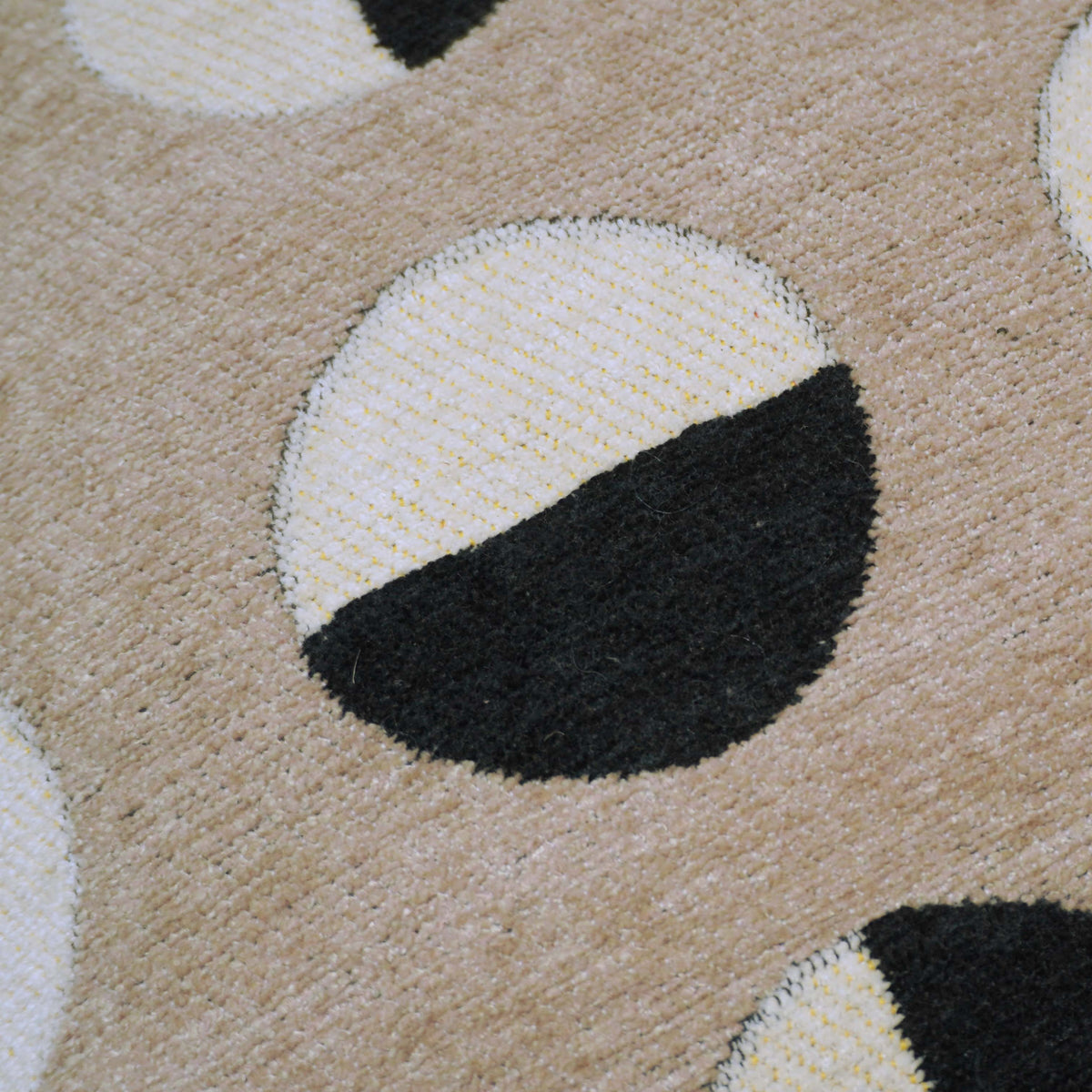 Beige and black abstract geometric jacquard cushion cover 45x45 cm