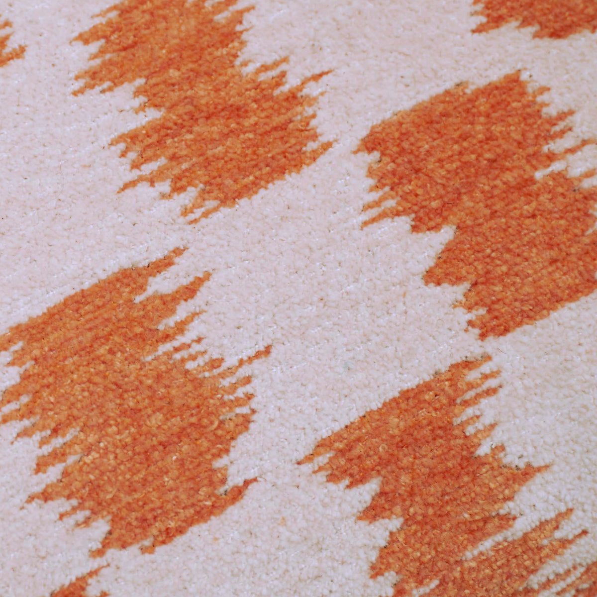 Orange & Cream Geometric Jacquard Cushion Cover – 35 x 50 cm