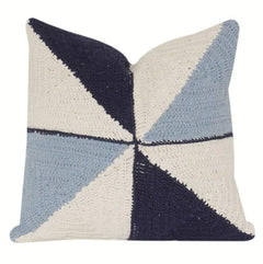 Knitted Geometric Cotton Cushion Cover – Handmade Color Block Throw Pillow Cover (18x18 Inch)