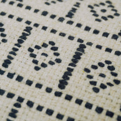 Handwoven Cotton Cushion Cover 35x50 cm – Black & Ivory Geometric Pattern | Boho Decorative Lumbar Pillow Cover