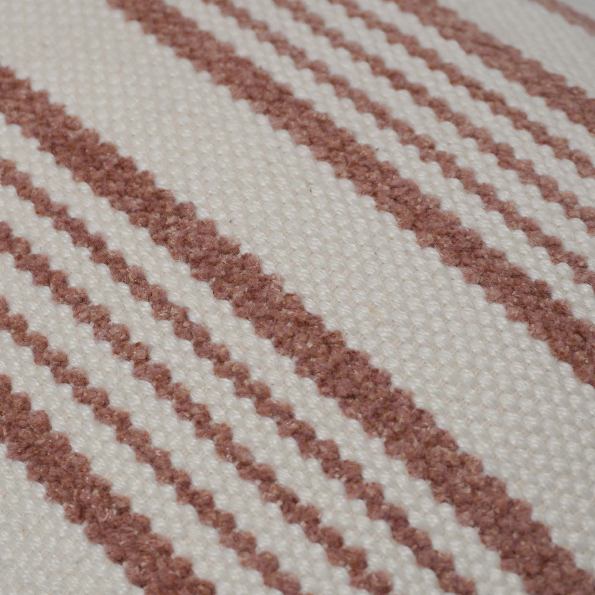 Handwoven Cotton Striped Cushion Cover 35x50 cm | Rustic Woven Lumbar Pillow Cover | Hidden Zip | Modern Farmhouse & Boho Home Décor