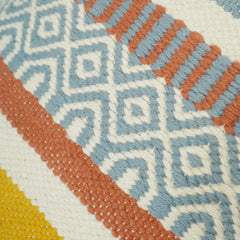 Handwoven Multicolor Striped Cushion Cover with Tassels – 45 x 45 cm