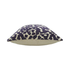 Navy Blue Leopard Print Jacquard Cotton Cushion Cover | 45 x 45 cm | Modern Animal Pattern Decorative Pillow Cover