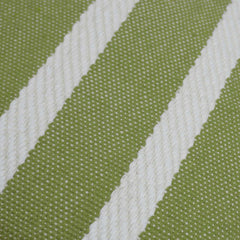 Handwoven Cotton Cushion Cover – Green & White Striped Textured Design, 45 x 45 cm