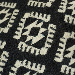 Black & Ivory Geometric Jacquard Cushion Cover 45x45 cm | Woven Cotton Decorative Throw Pillow Cover | Modern Boho Sofa Cushion Cover with Hidden Zip