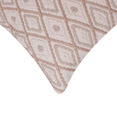 Handmade Tufted Diamond Pattern Cotton Cushion Cover 45x45 cm | Boho Geometric Decorative Throw Pillow Cover | Beige & Ivory