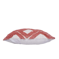 Handmade Tufted Cotton Cushion Cover 45x45 cm – Blush Pink Geometric Diamond Pattern Decorative Throw Pillow Cover