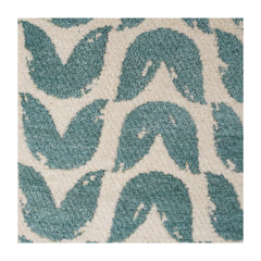 Teal Abstract Wave Embroidered Cotton Cushion Cover | Modern Textured Throw Pillow Cover 18x18 Inch