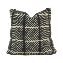 Handwoven Black & White Cotton Cushion Cover | Geometric Tribal Pattern | 45x45 cm