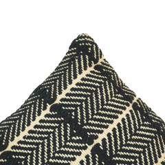 Handwoven Black & White Cotton Cushion Cover | Geometric Tribal Pattern | 45x45 cm