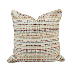Handwoven Cotton Cushion Cover 45x45 cm | Textured Striped Embroidered Pillow Cover | Boho Neutral Decorative Cushion
