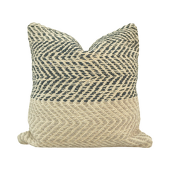 Handwoven Chevron Cotton Cushion Cover 45x45 cm | Black & Natural Textured Pillow Cover | Artisan Woven Décor