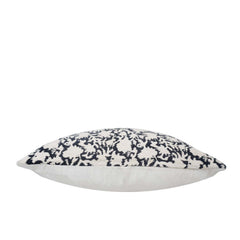 Black & Ivory Jacquard Cotton Cushion Cover 45x45 cm | Woven Floral Pattern | Decorative Throw Pillow Cover | Hidden Zipper | Modern Home Décor