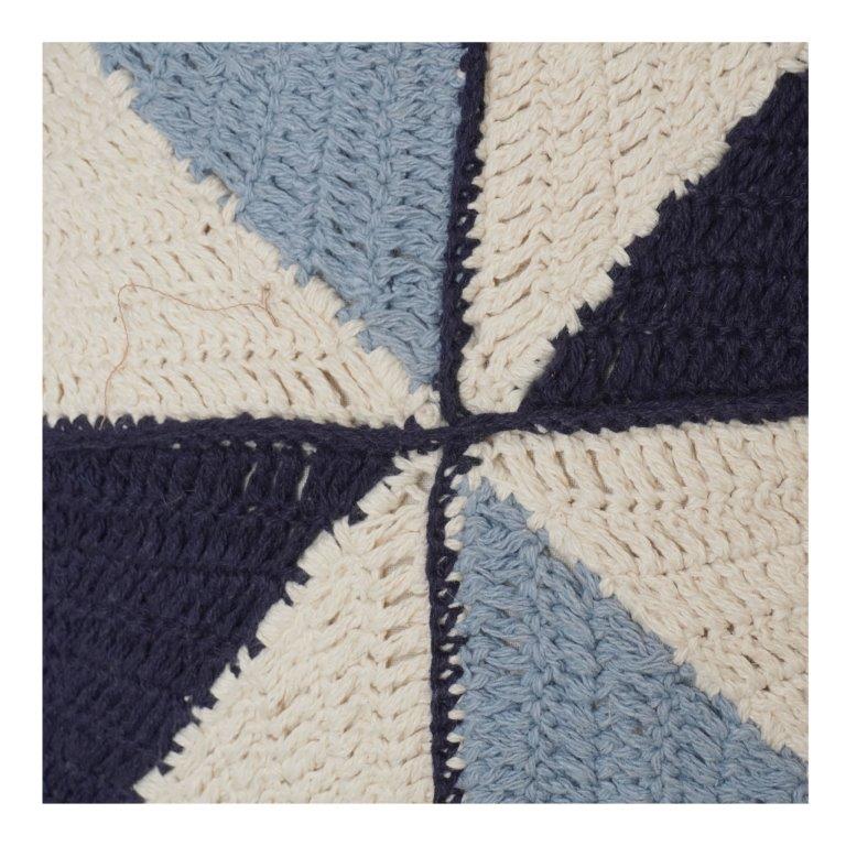 Knitted Geometric Cotton Cushion Cover – Handmade Color Block Throw Pillow Cover (18x18 Inch) - Bulk manufacturer & supplier from Panipat, India