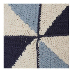 Knitted Geometric Cotton Cushion Cover – Handmade Color Block Throw Pillow Cover (18x18 Inch)