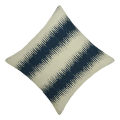 Printed Cotton Cushion Cover 45x45 cm | Modern Abstract Stripe Design | Soft Decorative Throw Pillow Cover with Concealed Zipper | 100% Cotton | Navy Blue & Ivory