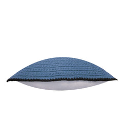 Handcrafted Textured Cushion Cover in Blue | Handmade Decorative Throw Pillow Cover | 45 x 45 cm (18 x 18 Inches) | Modern Solid Textured Home Décor