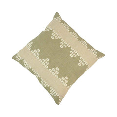 Sage Green Printed Cotton Cushion Cover | Geometric Floral Design | 45x45 cm