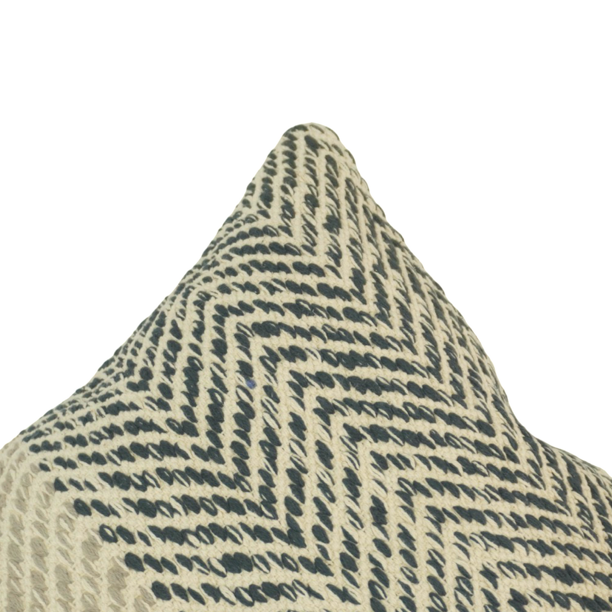 Handwoven Chevron Cotton Cushion Cover 45x45 cm | Black & Natural Textured Pillow Cover | Artisan Woven Décor - Bulk manufacturer & supplier from Panipat, India