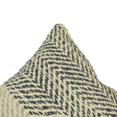 Handwoven Chevron Cotton Cushion Cover 45x45 cm | Black & Natural Textured Pillow Cover | Artisan Woven Décor