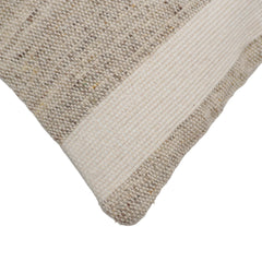 Handwoven Cotton Cushion Cover 45x45 cm | Natural & Ivory Textured Stripe Design | Artisan Woven Decorative Throw Pillow Cover | Hidden Zipper | Modern Boho Home Décor