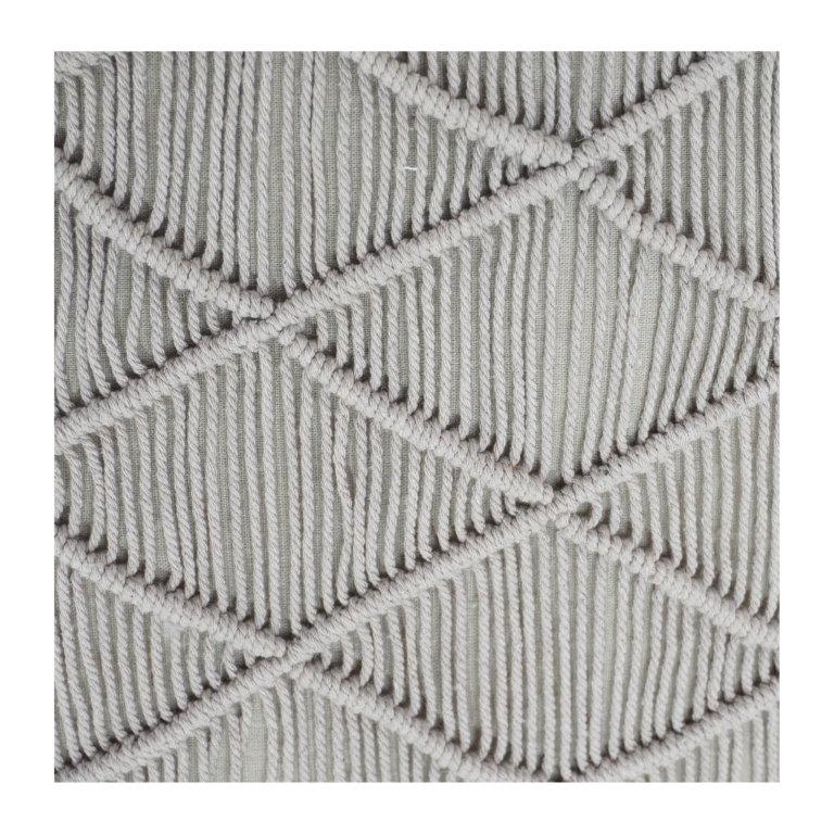 Handcrafted Cotton Macramé Cushion Cover | Geometric Textured Throw Pillow | Neutral Boho Home Décor | 18x18 Inch - Bulk manufacturer & supplier from Panipat, India