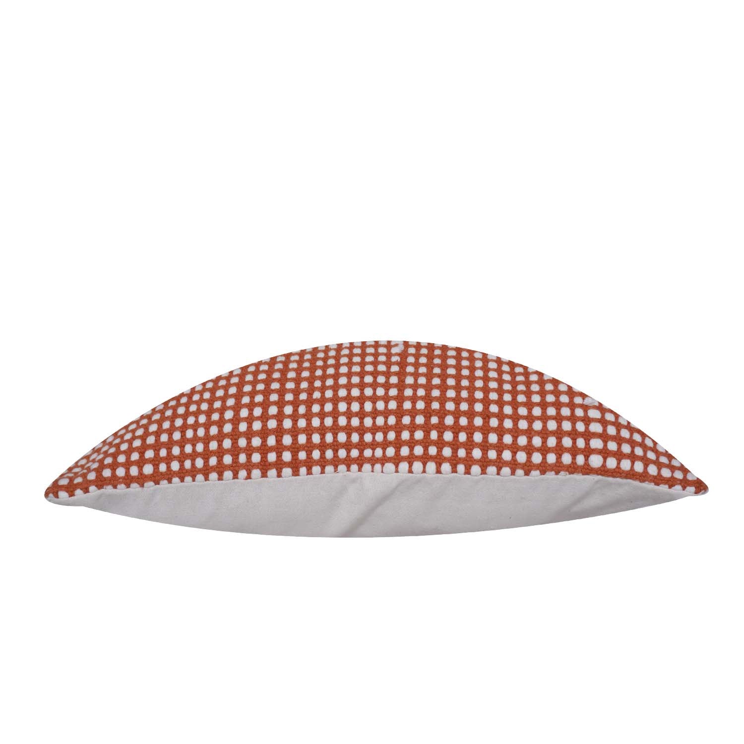 Handmade Terracotta Geometric Dot Pattern Cotton Cushion Cover 45x45 cm | Modern Boho Decorative Pillow Cover with Concealed Zip