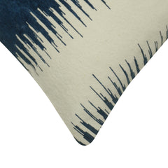 Printed Cotton Cushion Cover 45x45 cm | Modern Abstract Stripe Design | Soft Decorative Throw Pillow Cover with Concealed Zipper | 100% Cotton | Navy Blue & Ivory