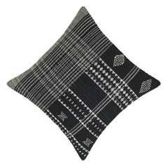 Handwoven Black & Cream Cotton Cushion Cover – 45 x 45 cm