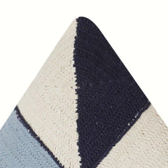 Knitted Geometric Cotton Cushion Cover – Handmade Color Block Throw Pillow Cover (18x18 Inch)