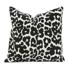 Schwarz-weißer Leoparden-Jacquard-Baumwollkissenbezug | 45x45 cm Moderner Kissenbezug mit Tiermuster