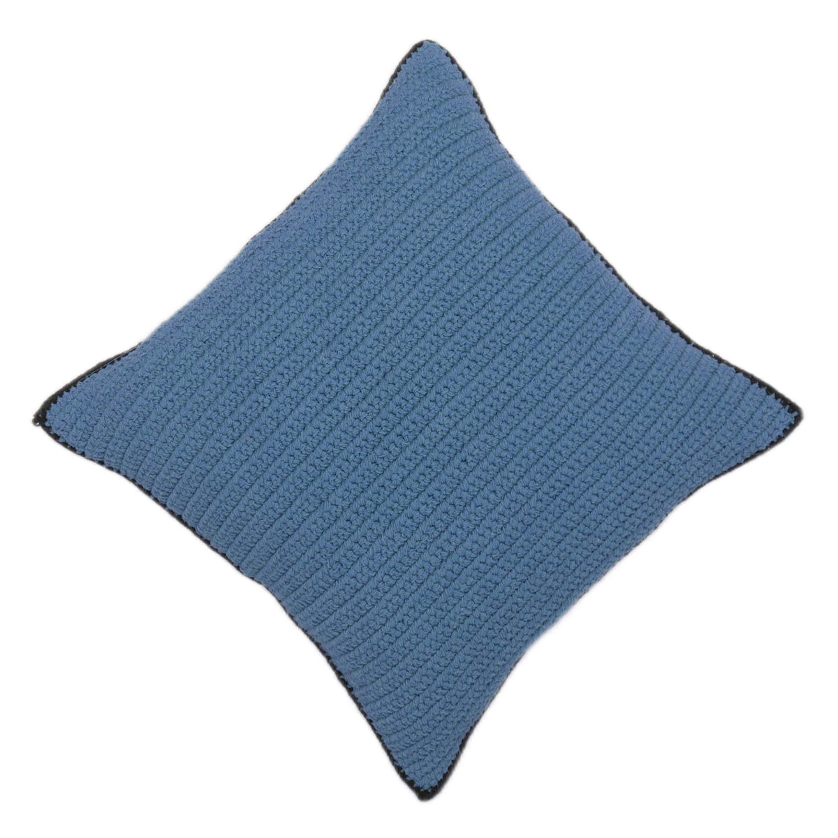 Handcrafted Textured Cushion Cover in Blue | Handmade Decorative Throw Pillow Cover | 45 x 45 cm (18 x 18 Inches) | Modern Solid Textured Home Décor