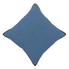 Handcrafted Textured Cushion Cover in Blue | Handmade Decorative Throw Pillow Cover | 45 x 45 cm (18 x 18 Inches) | Modern Solid Textured Home Décor